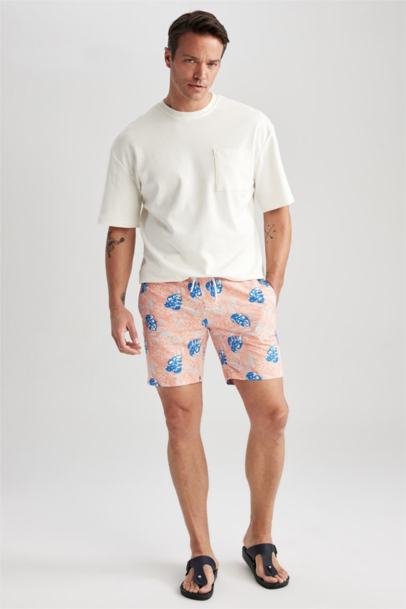 MAN Dark Orange Regular Fit Short Beach Shorts