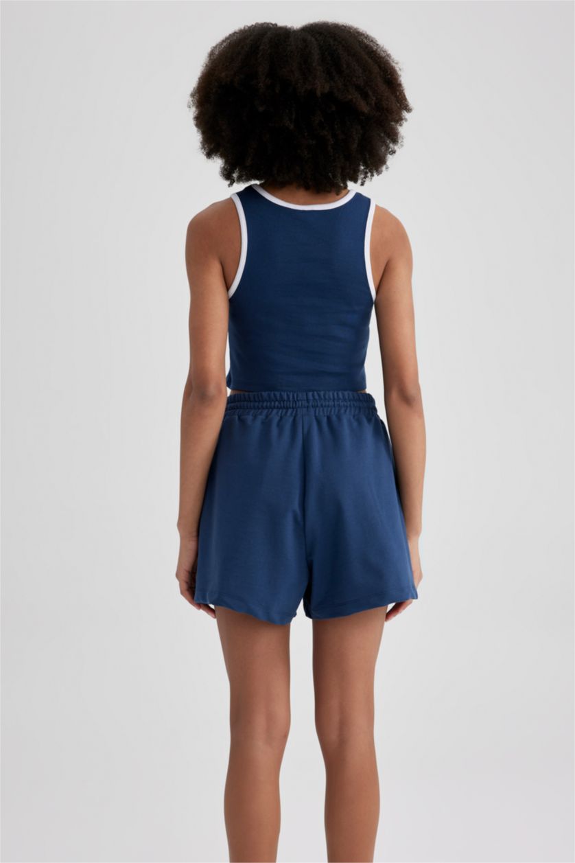 WOMAN Indigo Crop Top Crew Neck Sleeveless Licensed by the NBA Miami Heat Tank Top