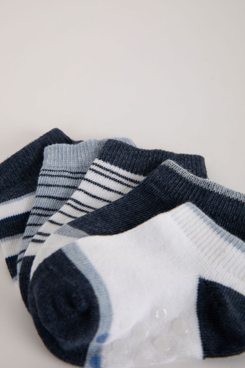 طفل صغير كحلي شرابات قصير قطن ولادي - 3 قطع