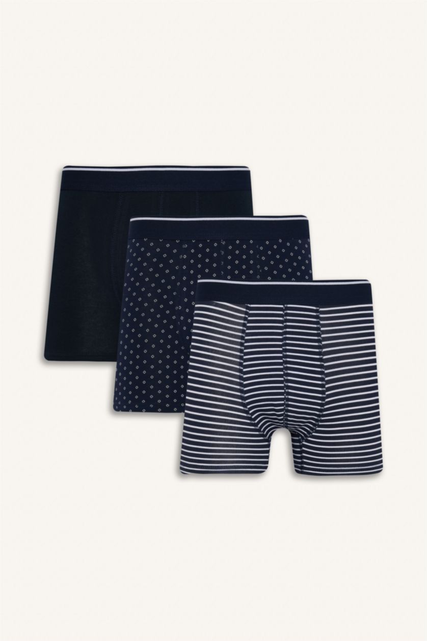 رجالي كحلي بوكسر قصة عادية - 3 قطع