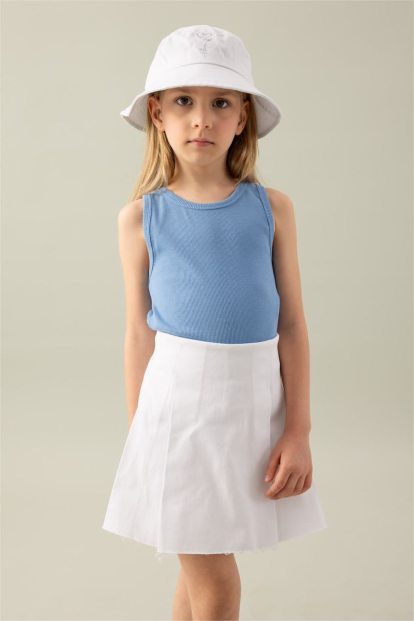 Girls & Teens White Girl Gabardine Relax Fit Skirt