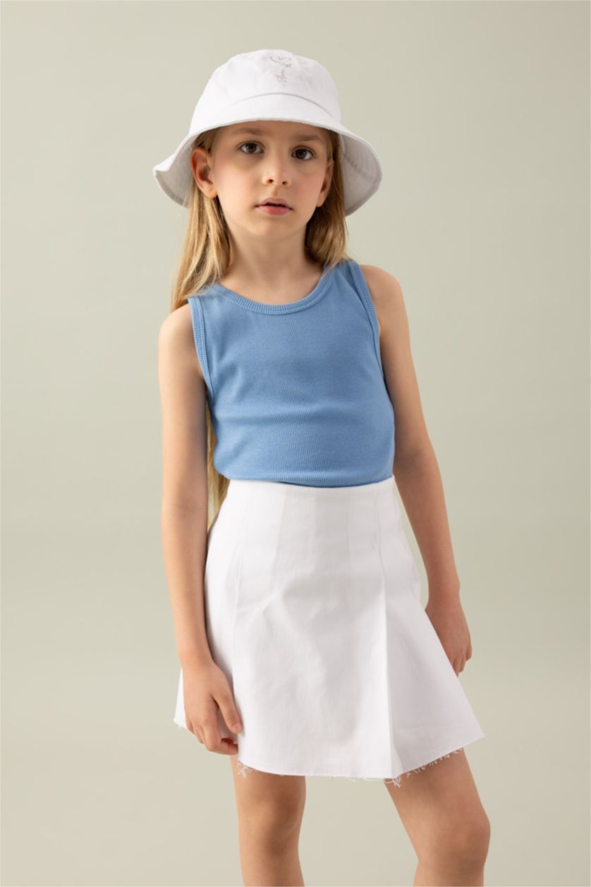 Girls & Teens White Girl Gabardine Relax Fit Skirt