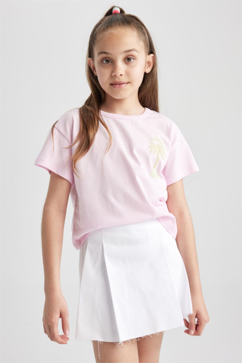 Girls & Teens White Girl Gabardine Relax Fit Skirt