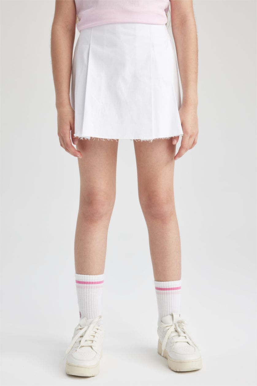 Girls & Teens White Girl Gabardine Relax Fit Skirt