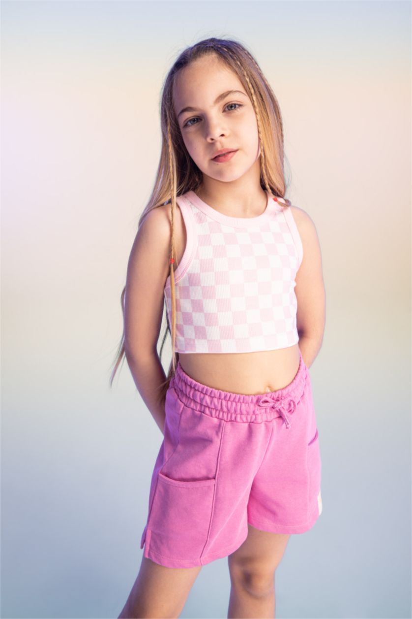 GIRLS & TEENS Light Pink Girl Slim Fit Crop Top