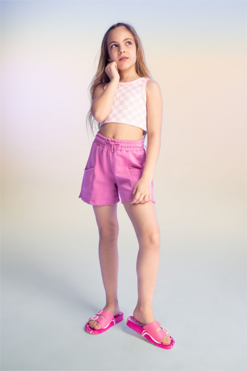 GIRLS & TEENS Light Pink Girl Slim Fit Crop Top