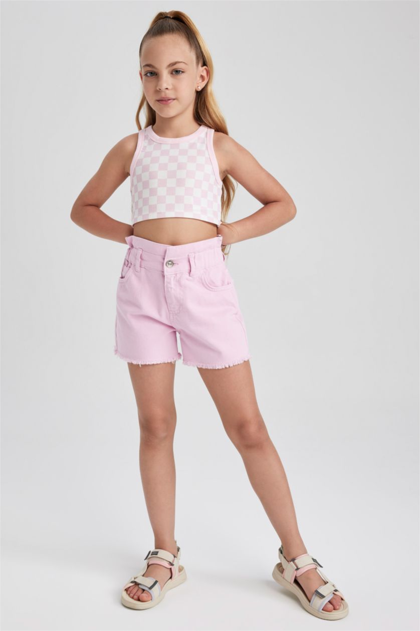 GIRLS & TEENS Light Pink Girl Slim Fit Crop Top