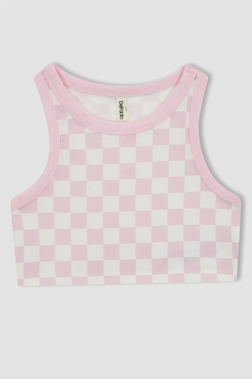 GIRLS & TEENS Light Pink Girl Slim Fit Crop Top