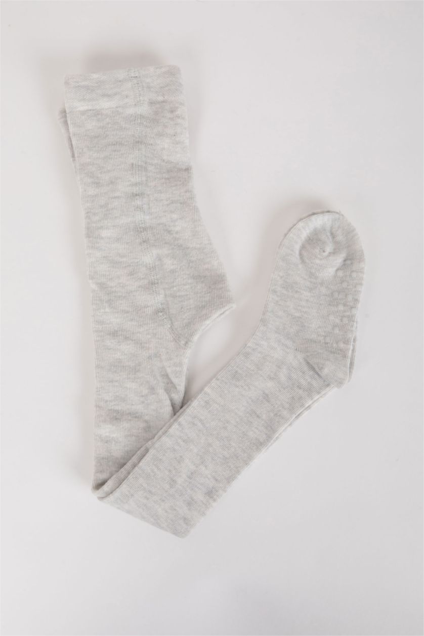 Kız Bebek Gri Kız Bebek Pamuklu Külotlu Çorap