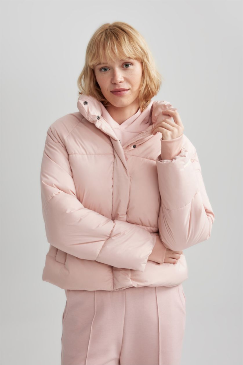 FEMME Rose Manteau Coupe Droite Encapuchonné Imperméable De Defactofit