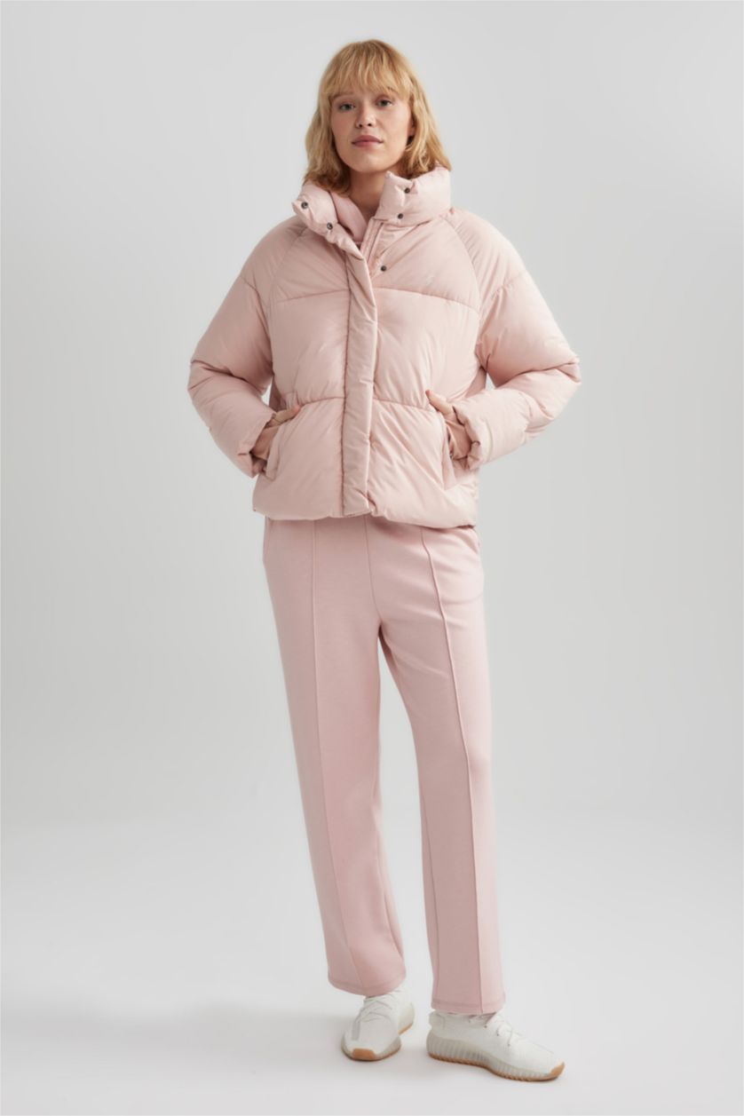 FEMME Rose Manteau Coupe Droite Encapuchonné Imperméable De Defactofit