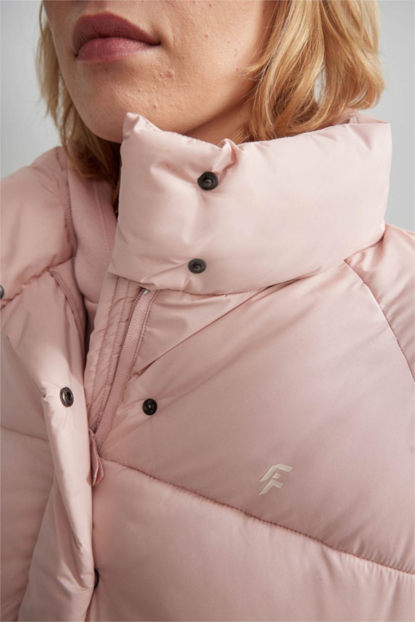 FEMME Rose Manteau Coupe Droite Encapuchonné Imperméable De Defactofit