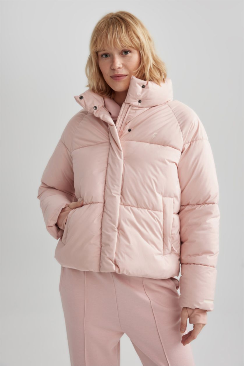 FEMME Rose Manteau Coupe Droite Encapuchonné Imperméable De Defactofit