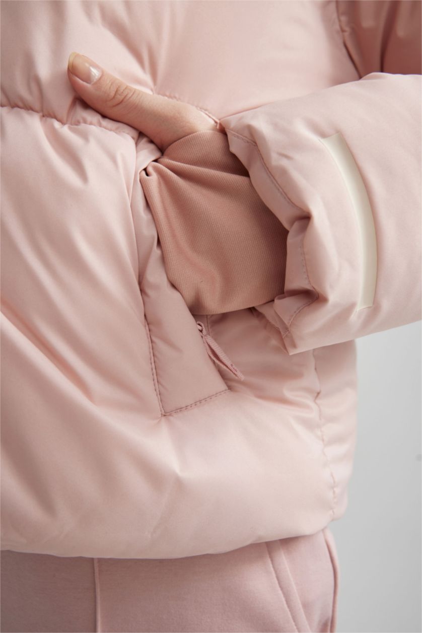 FEMME Rose Manteau Coupe Droite Encapuchonné Imperméable De Defactofit