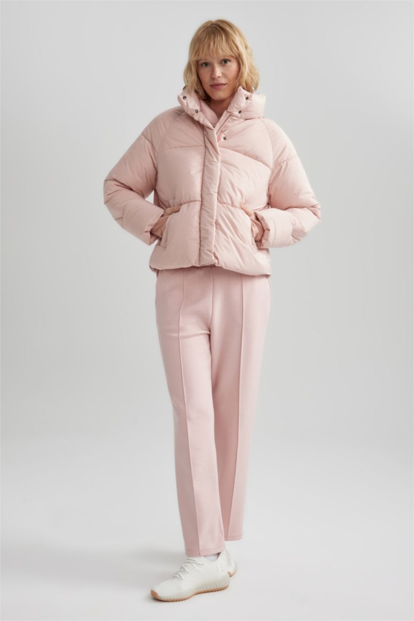 FEMME Rose Manteau Coupe Droite Encapuchonné Imperméable De Defactofit