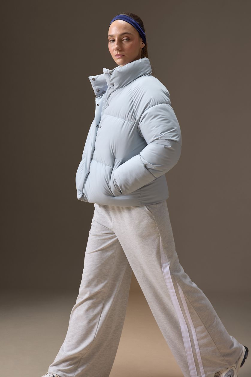 Woman Light Grey DeFactoFit Regular Fit Stand Collar Waterproof Puffer Jacket