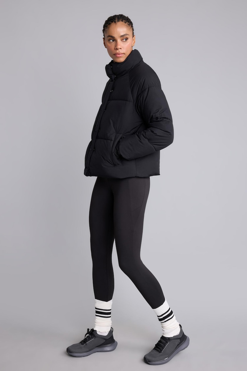 WOMAN Black Windproof Waterproof Regular Fit Winter Puffer Jacket