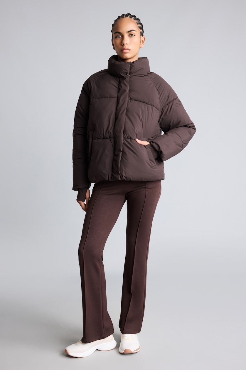 Kadın Kahve Rüzgar Geçirmez Su İtici Regular Fit Şişme Mont
