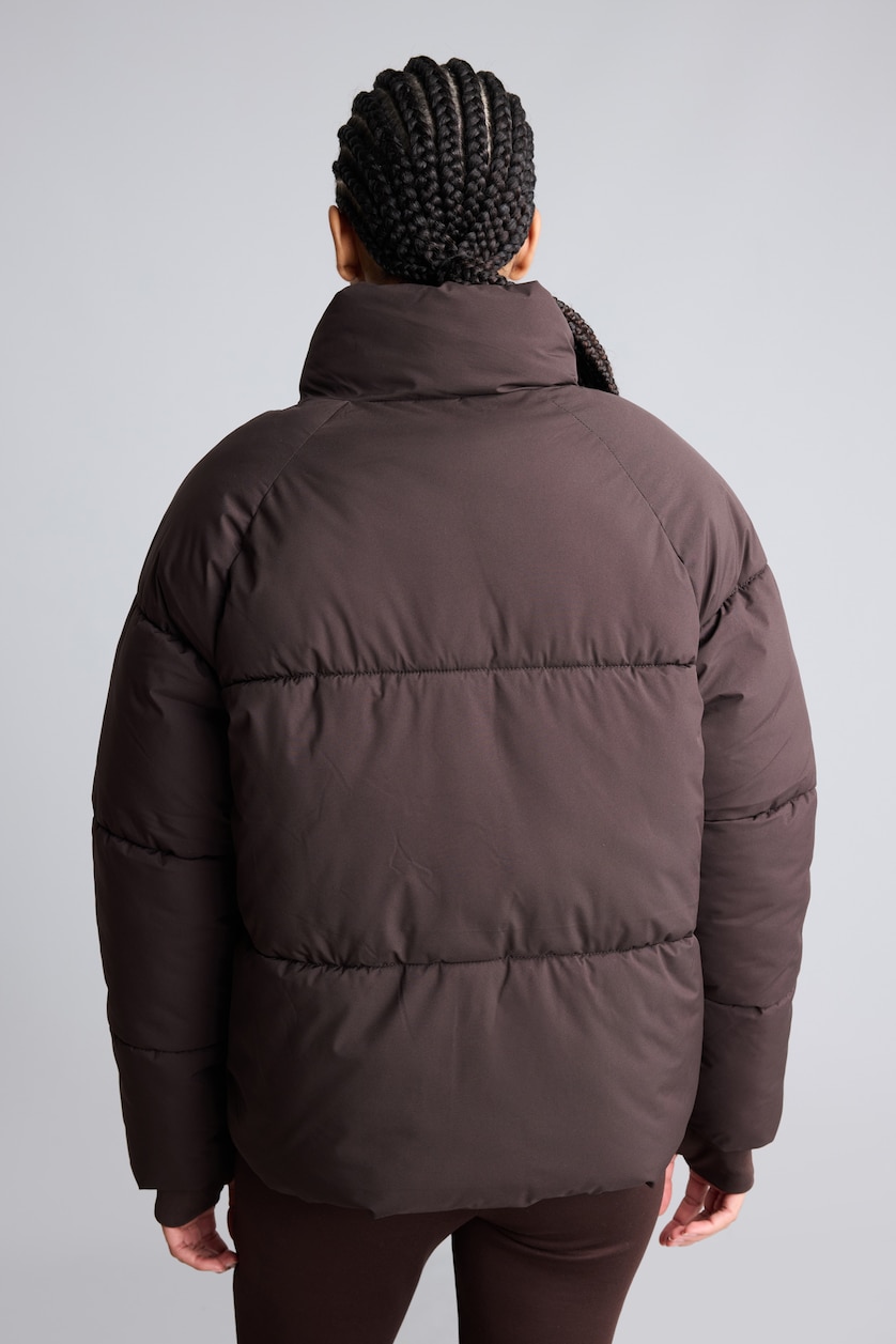Kadın Kahve Rüzgar Geçirmez Su İtici Regular Fit Şişme Mont