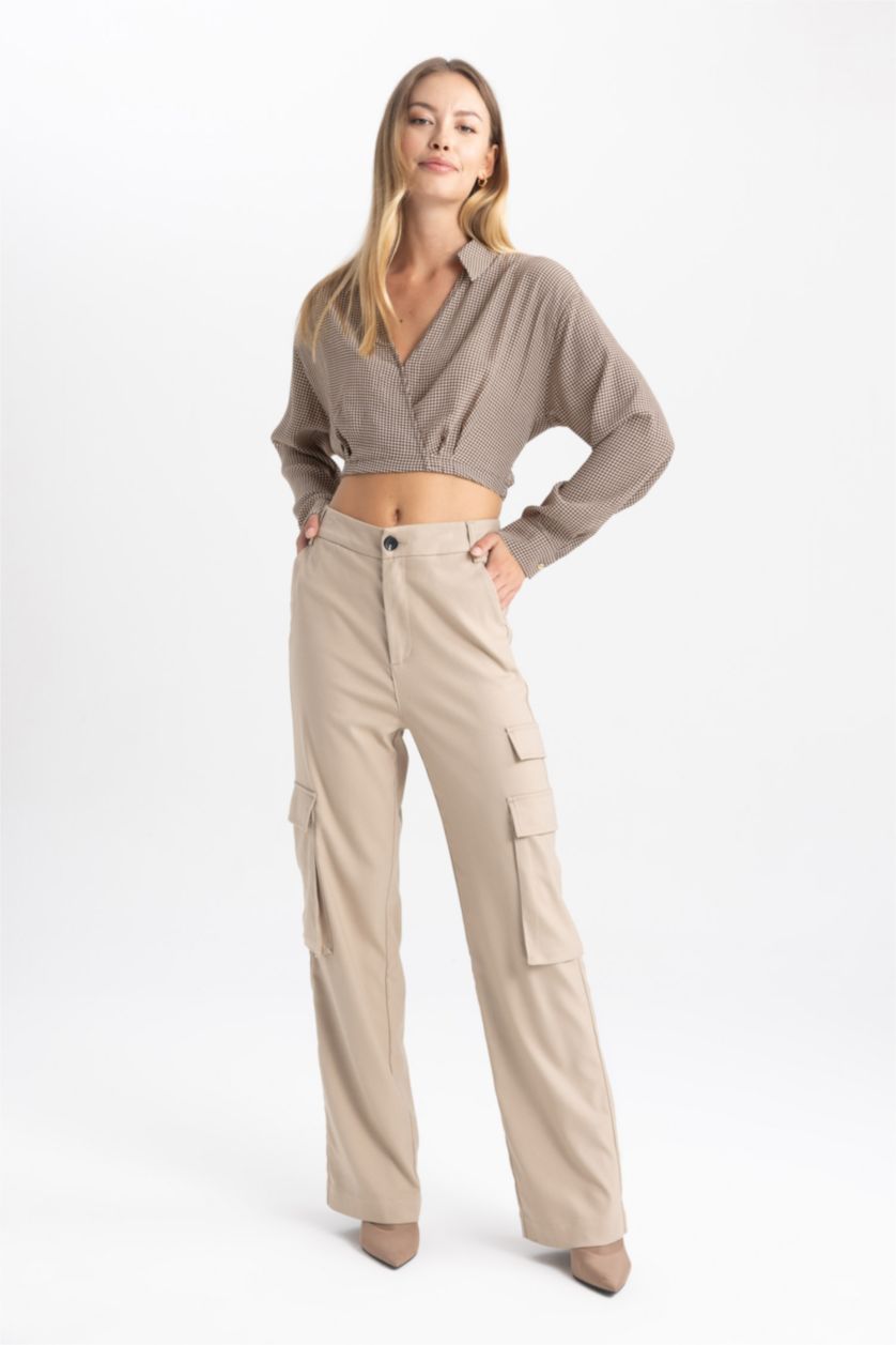 Woman Vison Cargo Fit High Waist Trousers
