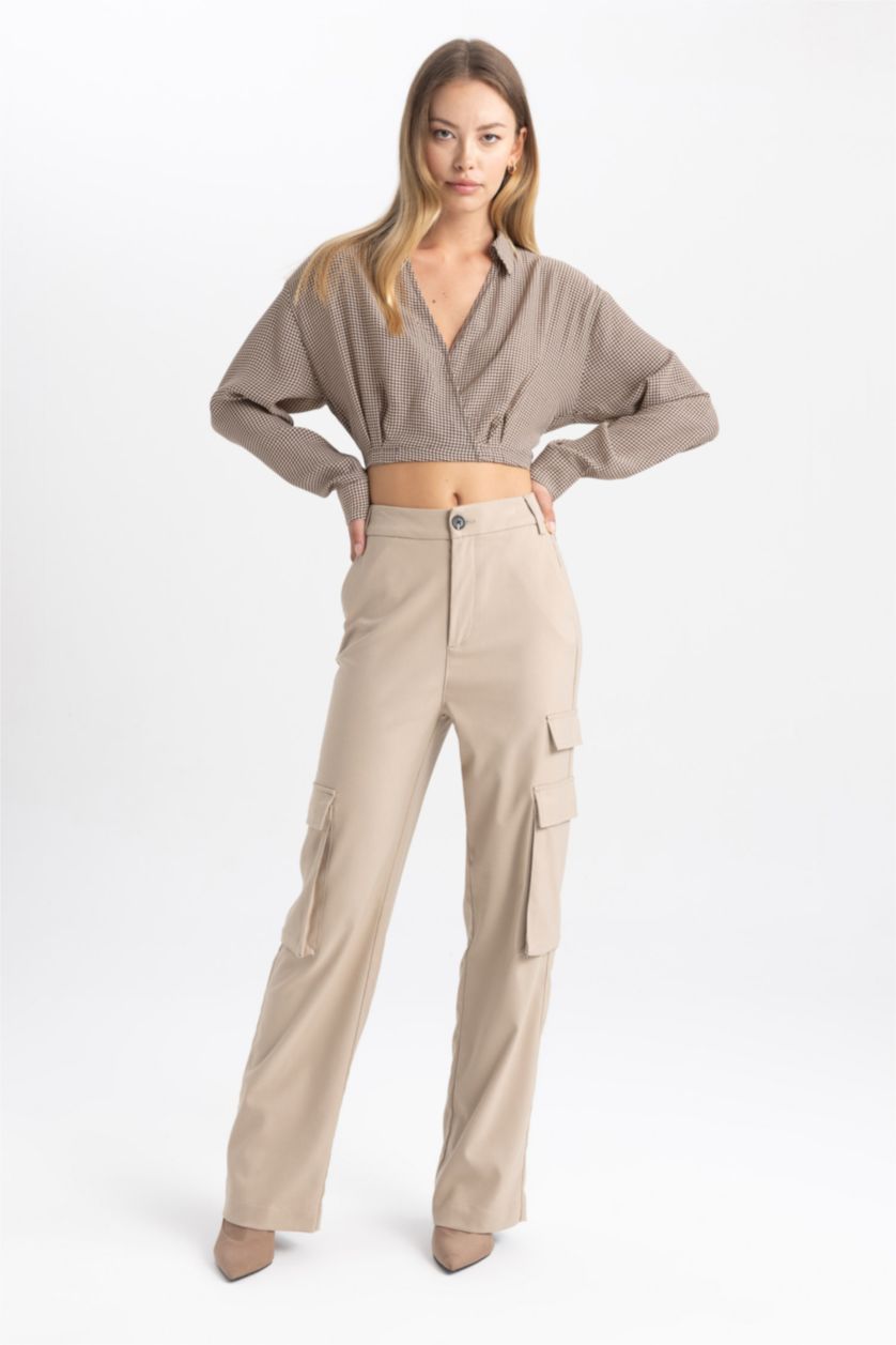 Woman Vison Cargo Fit High Waist Trousers