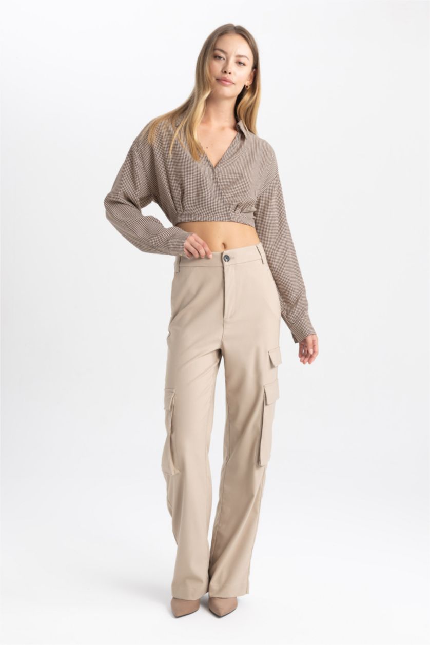 Woman Vison Cargo Fit High Waist Trousers