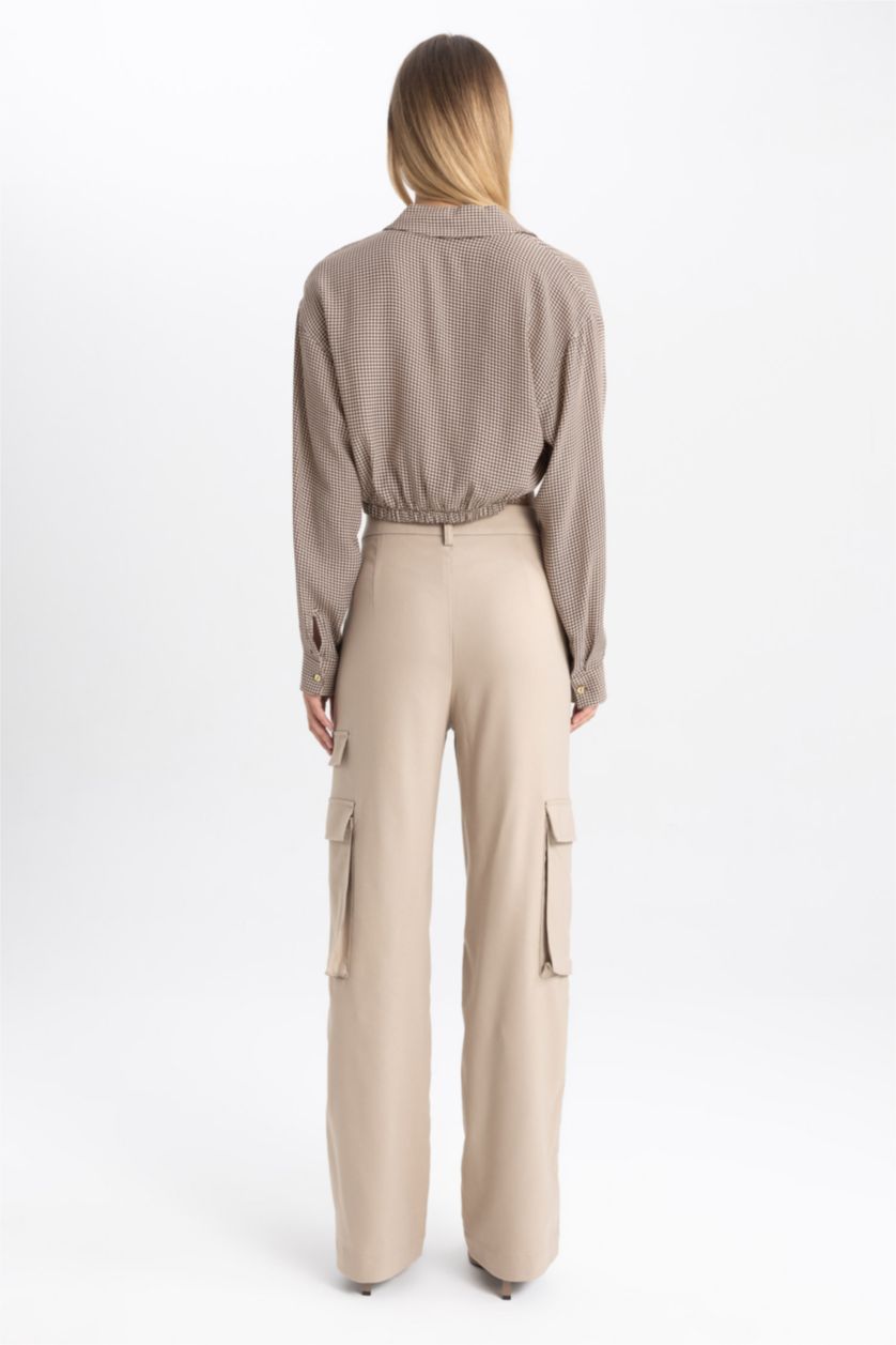 Woman Vison Cargo Fit High Waist Trousers