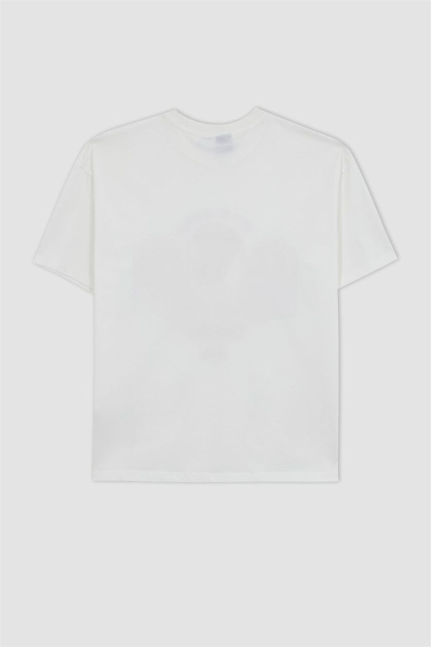 WOMAN Ecru Defacto Fit NBA Los Angeles Lakers Licensed Oversize Fit Sports T-Shirt