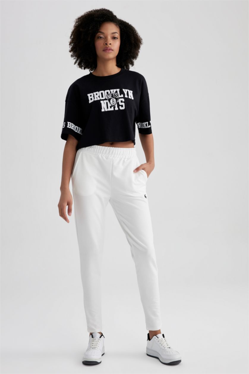 FEMME Noir Coupe Oversize NBA T-shirt à manches courtes