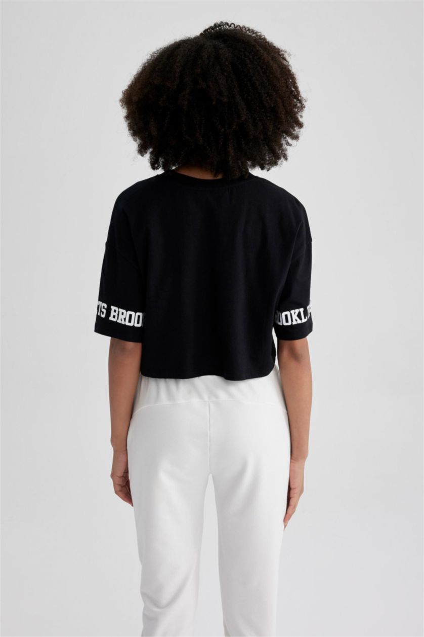 FEMME Noir Coupe Oversize NBA T-shirt à manches courtes