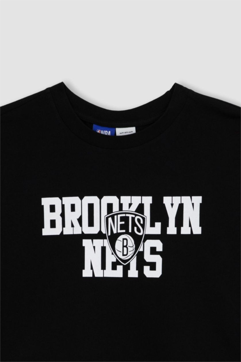 FEMME Noir Coupe Oversize NBA T-shirt à manches courtes