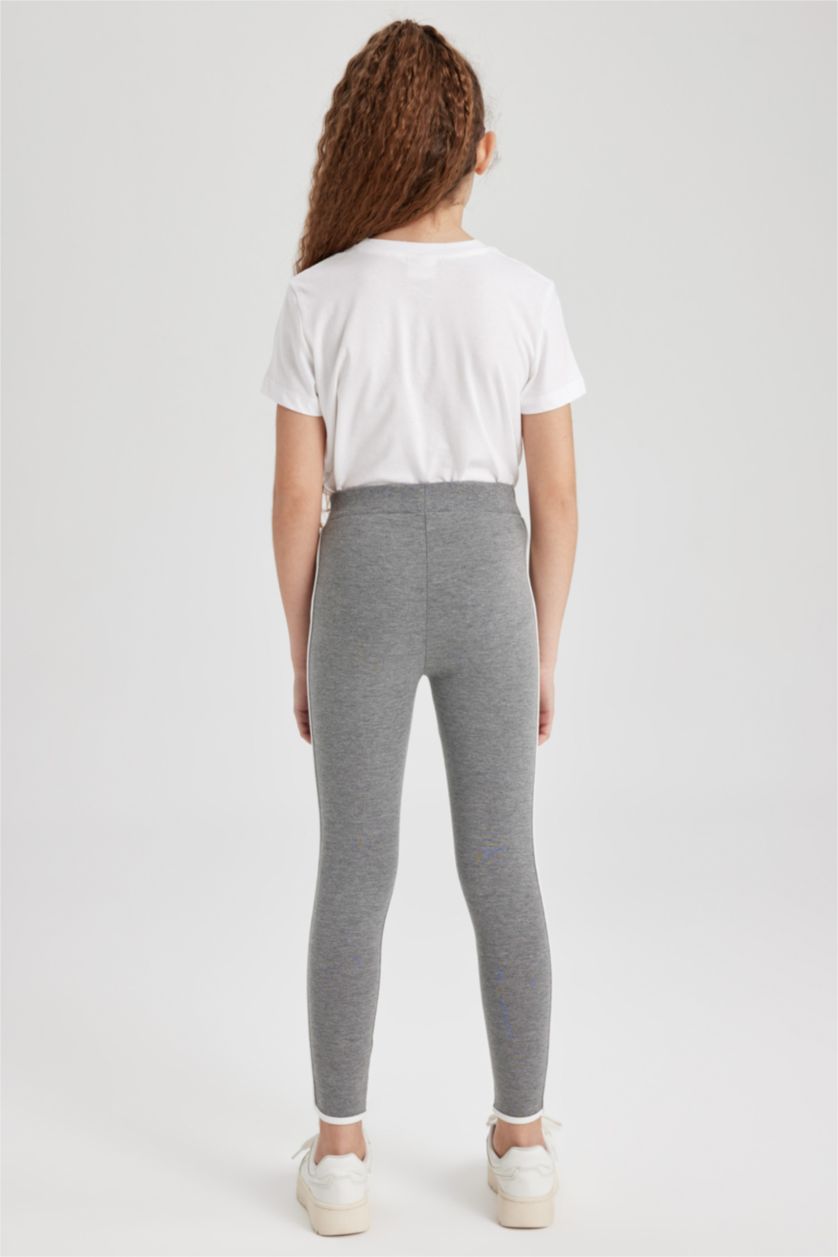 GIRLS & TEENS Grey Melange Girls Long Length Leggings