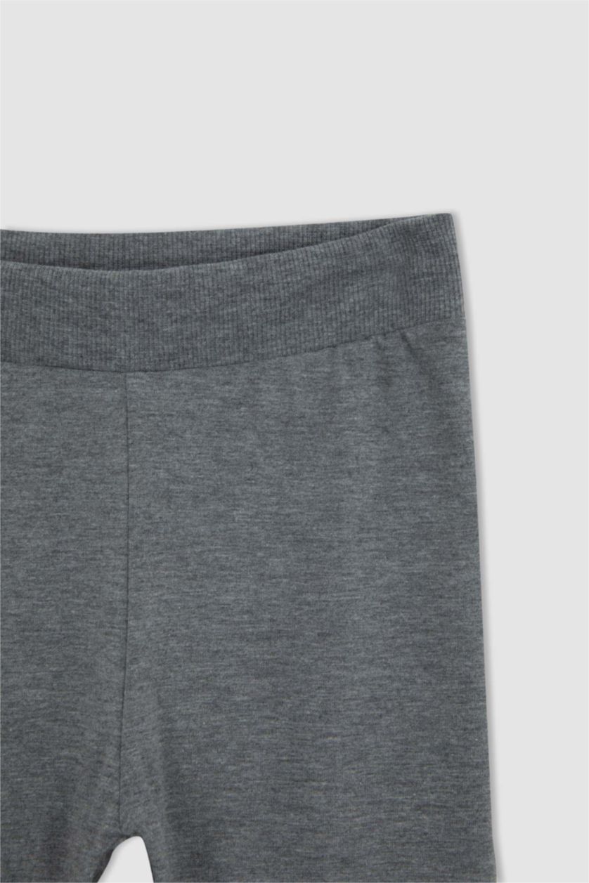 GIRLS & TEENS Grey Melange Girls Long Length Leggings