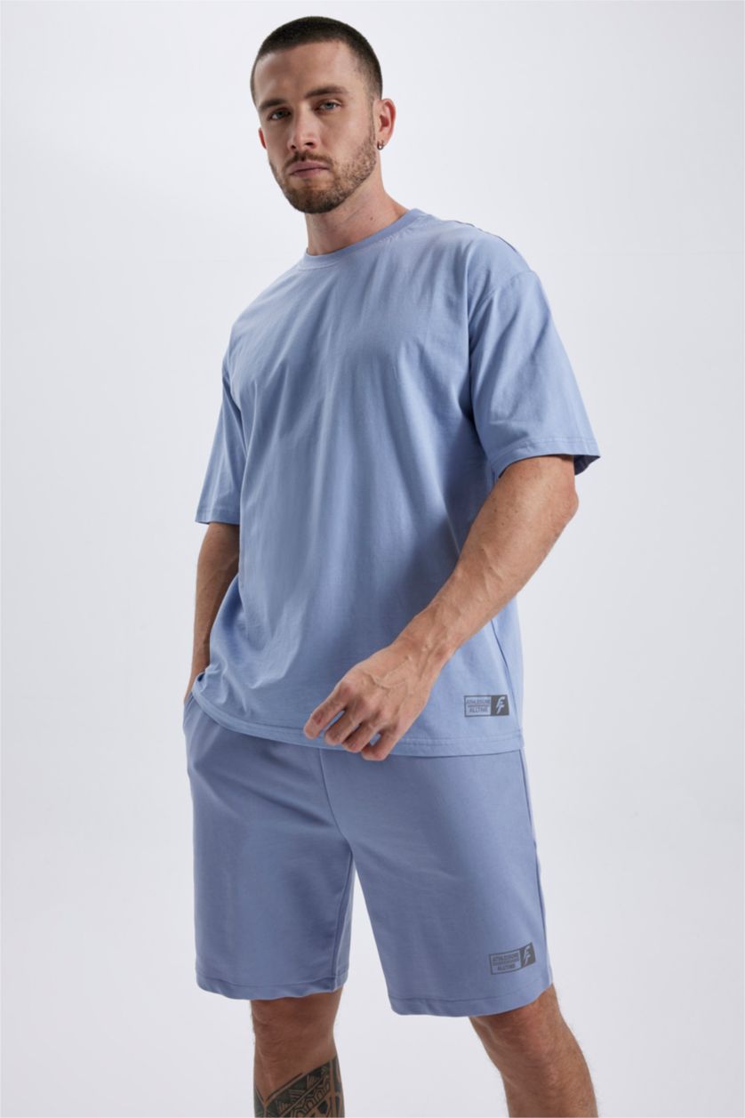 HOMME Bleu T-shirt à manches courtes Coupe Oversize