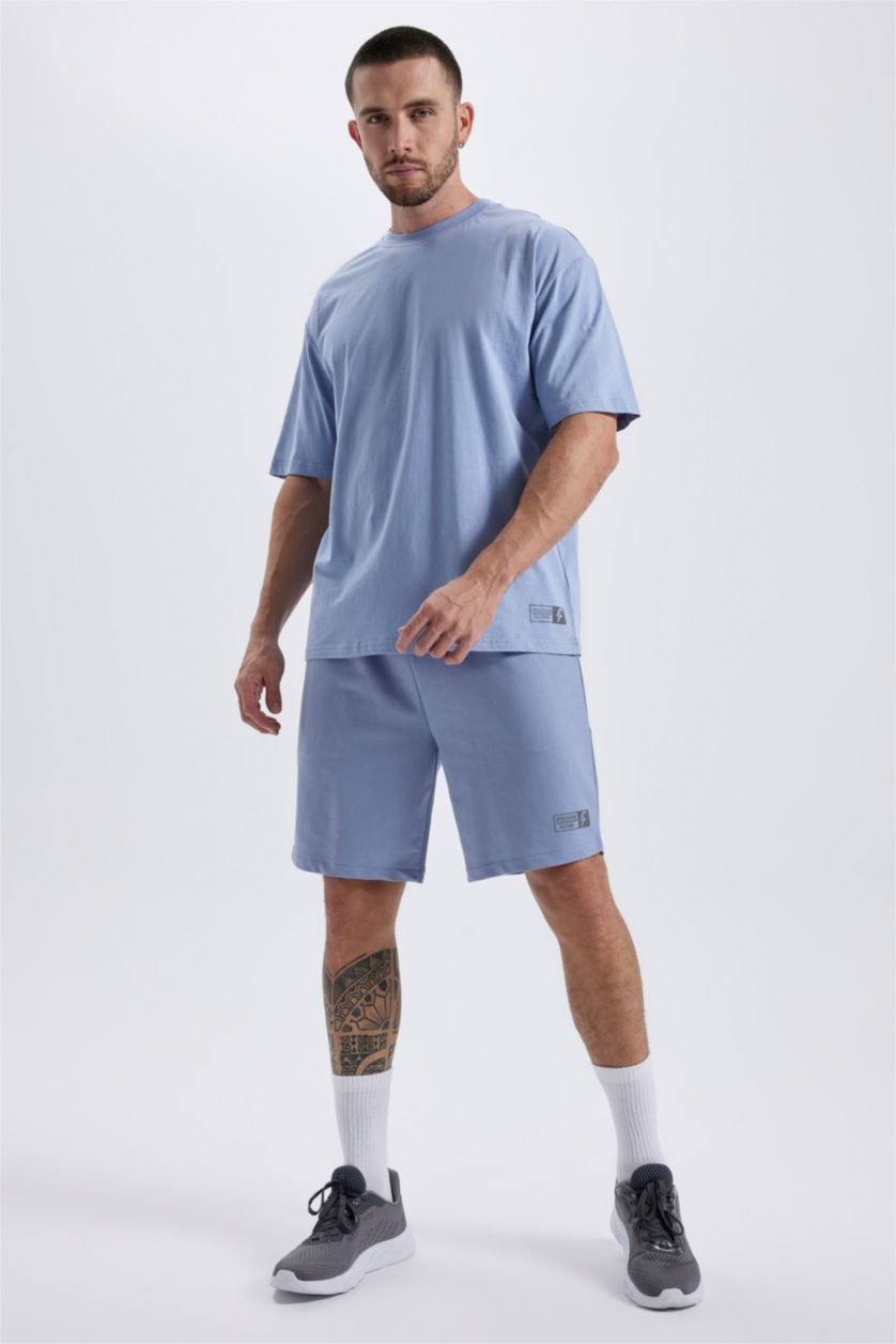 HOMME Bleu T-shirt à manches courtes Coupe Oversize