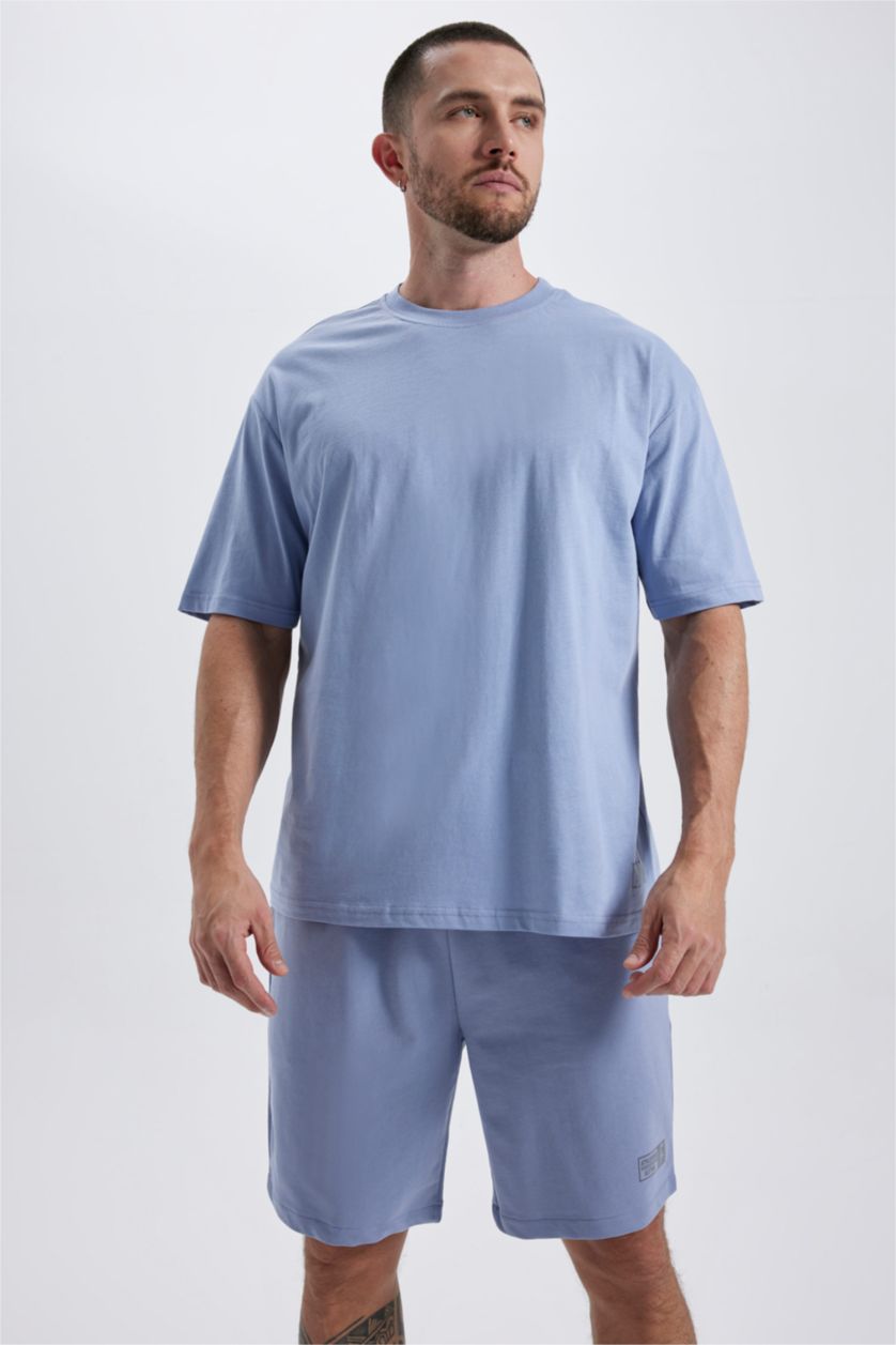 HOMME Bleu T-shirt à manches courtes Coupe Oversize