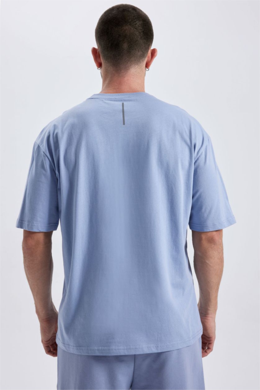 HOMME Bleu T-shirt à manches courtes Coupe Oversize