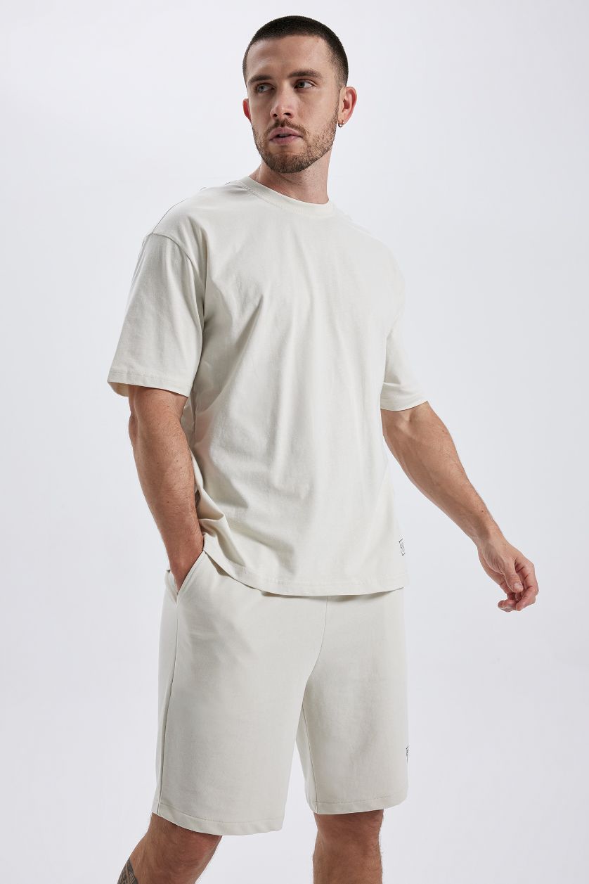 MAN Stone DeFactoFit Oversize Crew Neck Printed Cotton T-Shirt