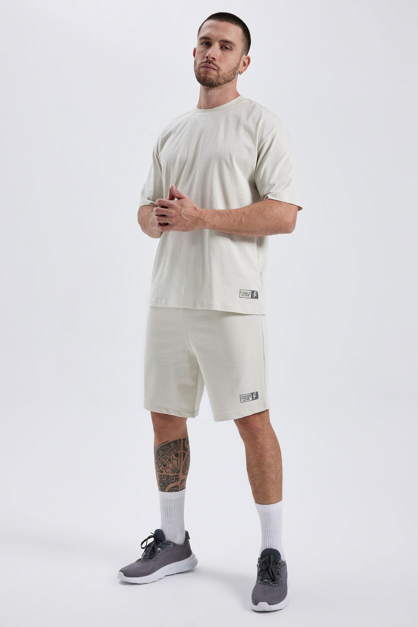 MAN Stone DeFactoFit Oversize Crew Neck Printed Cotton T-Shirt