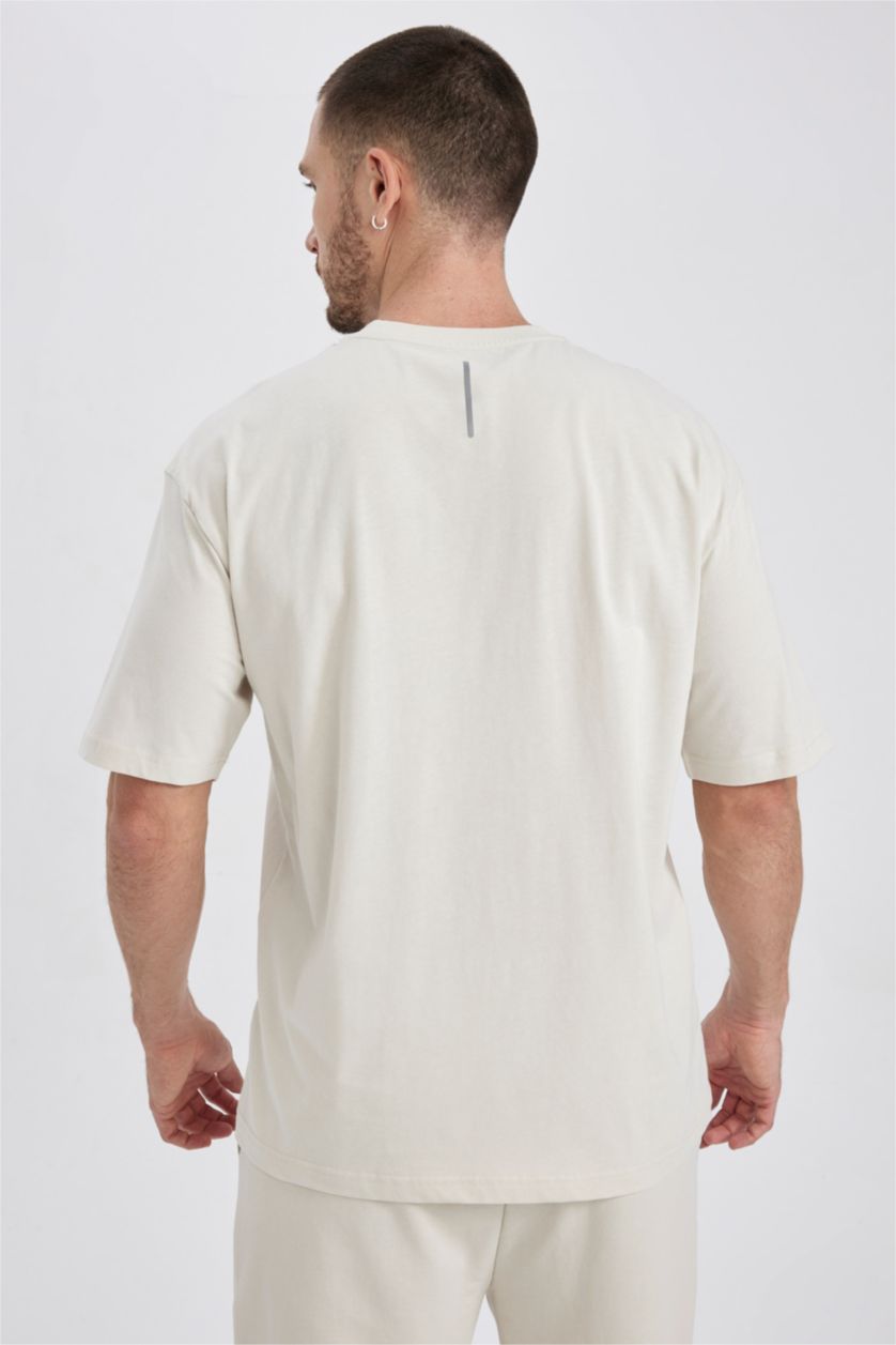 MAN Stone DeFactoFit Oversize Crew Neck Printed Cotton T-Shirt