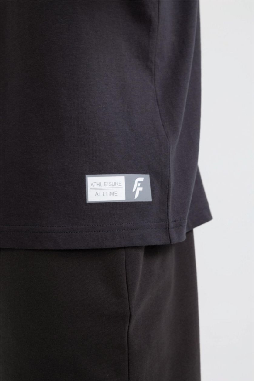 MAN Anthracite DeFactoFit Oversize Crew Neck Printed T-Shirt