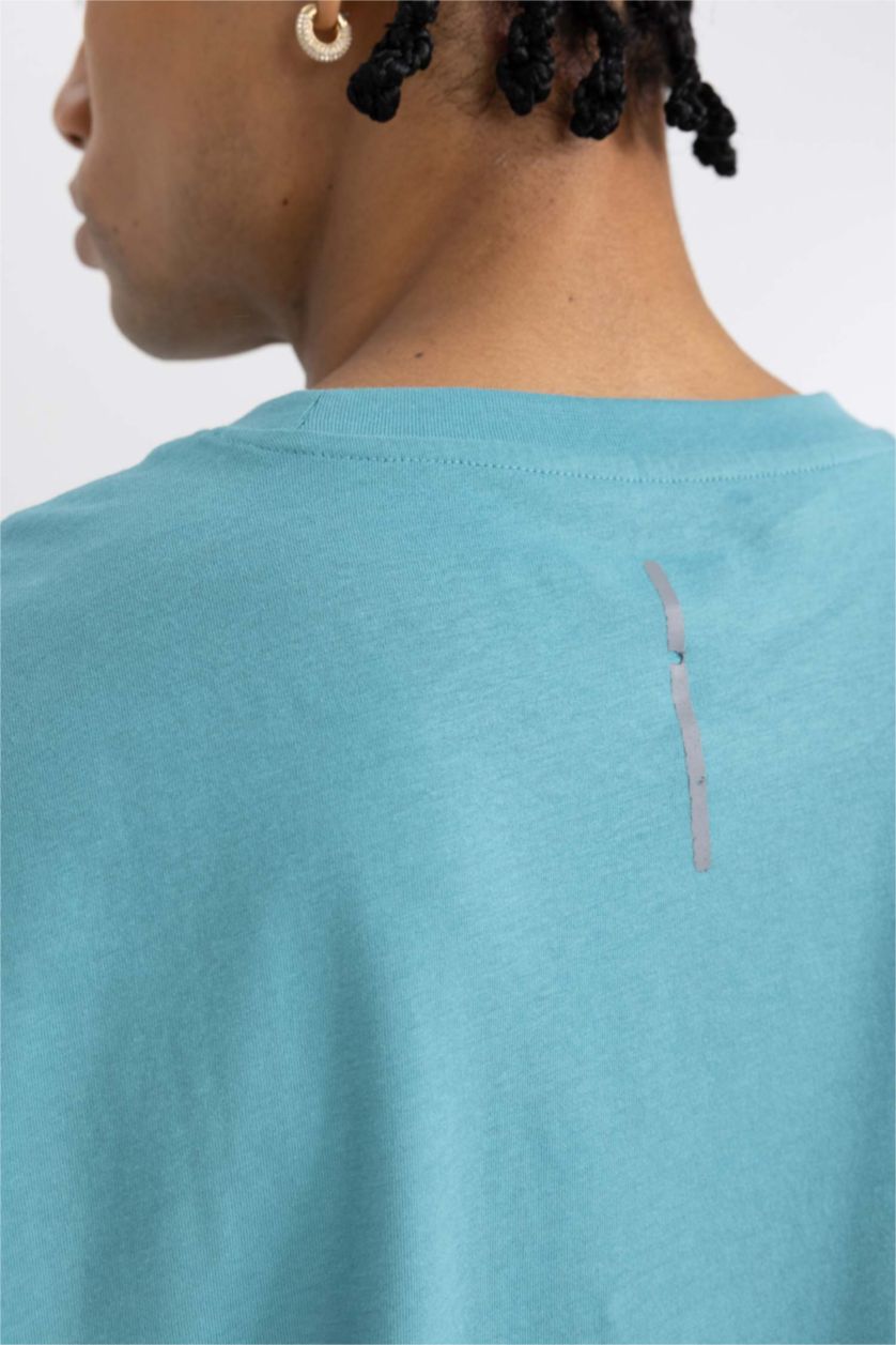 Erkek Açık Turkuaz Oversıze Kısa Kollu Tişört