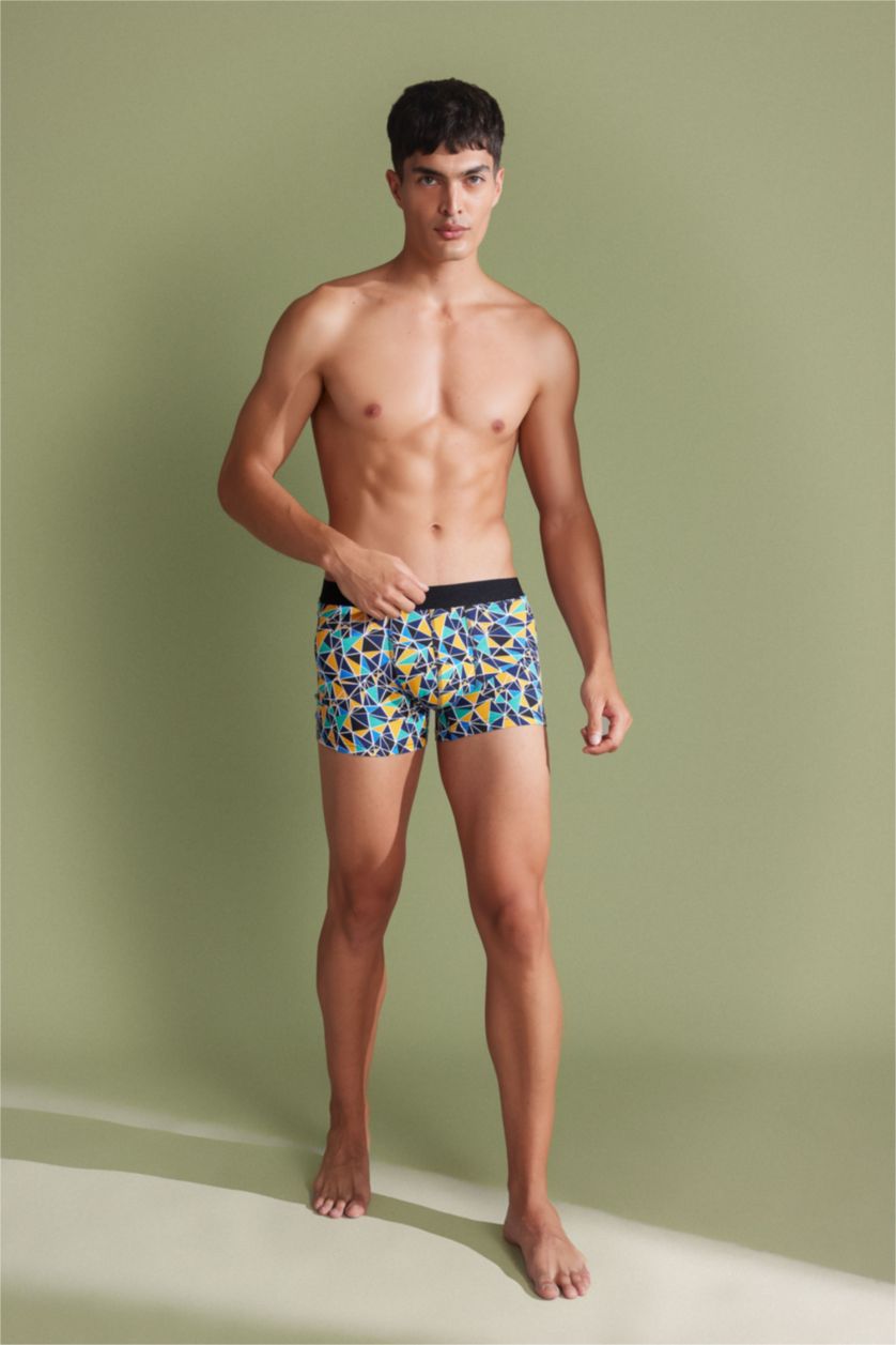 Erkek Siyah Regular Fıt Baskılı 3'lü Boxer