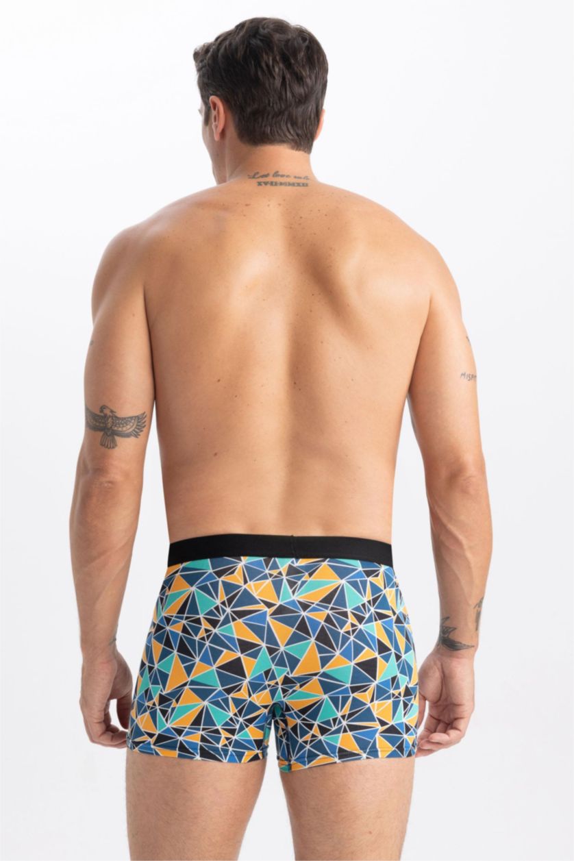 Erkek Siyah Regular Fıt Baskılı 3'lü Boxer