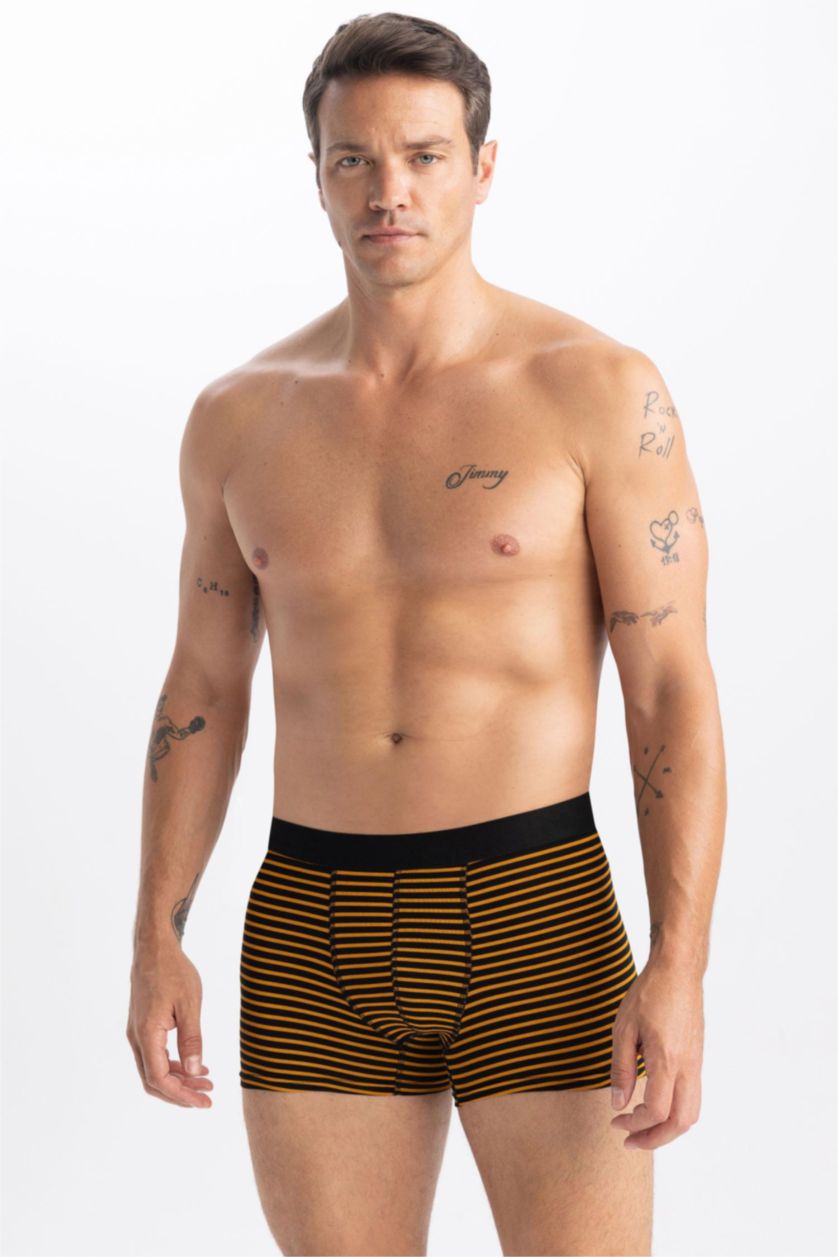 Erkek Siyah Regular Fıt Baskılı 3'lü Boxer