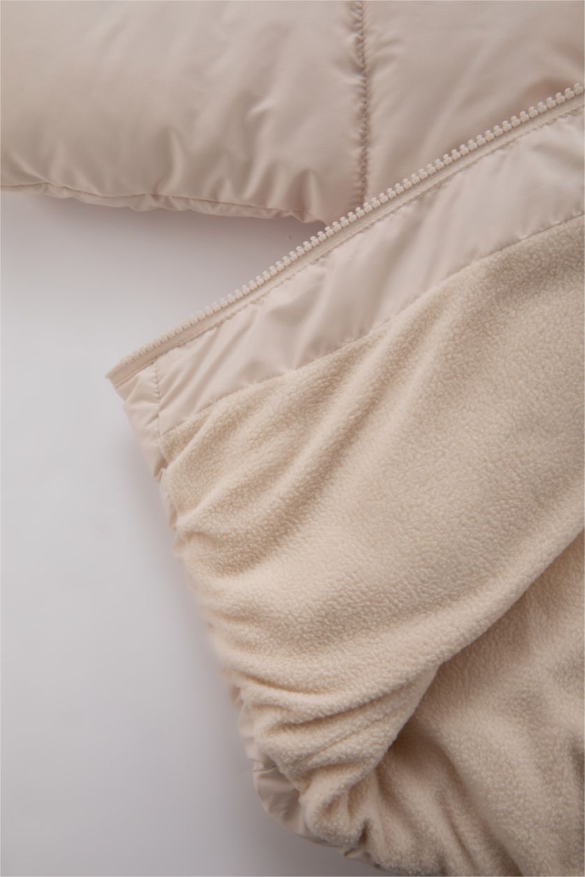 BABY GIRL Beige Baby Girl Waterproof Hooded Puffer Jacket