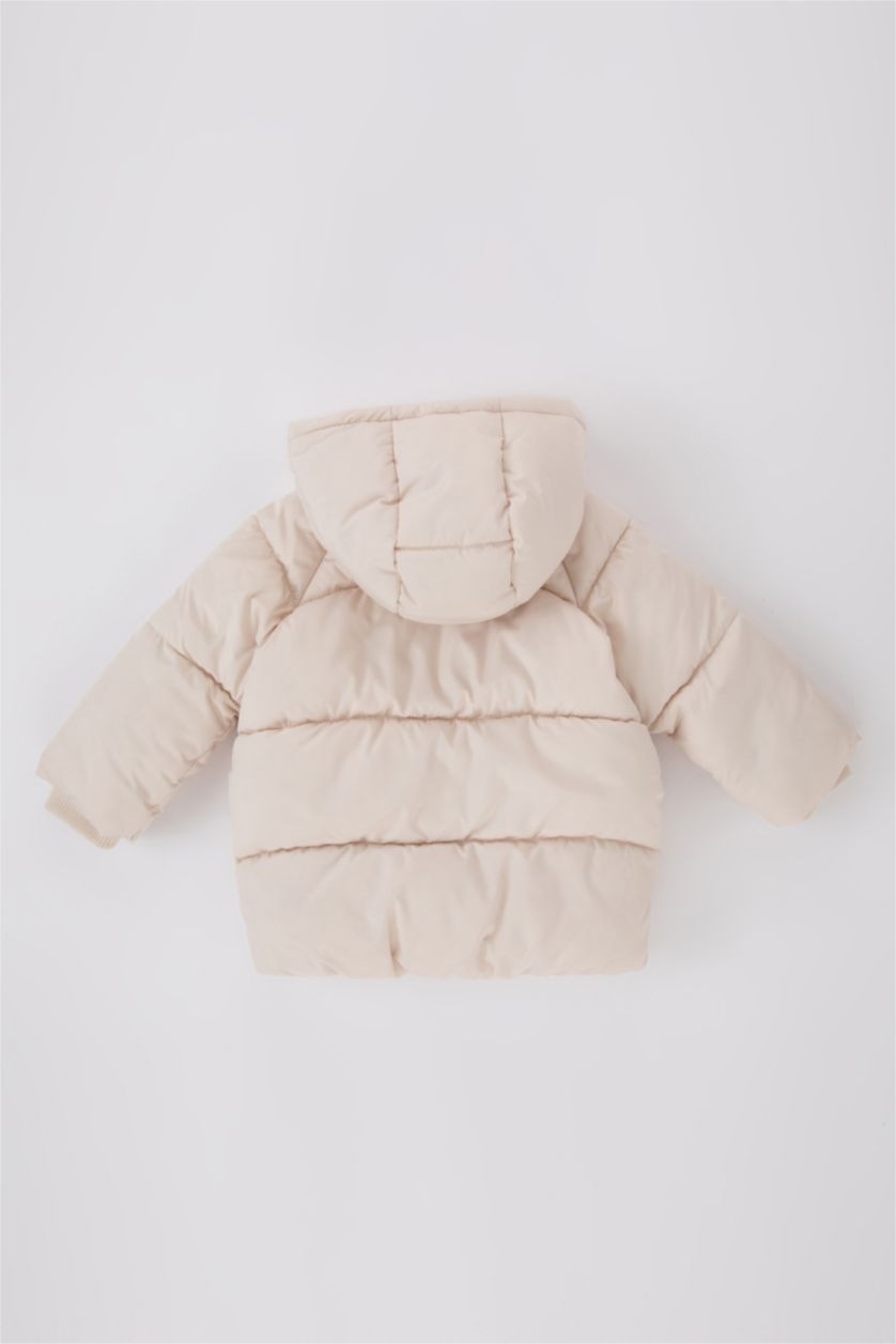 BABY GIRL Beige Baby Girl Waterproof Hooded Puffer Jacket