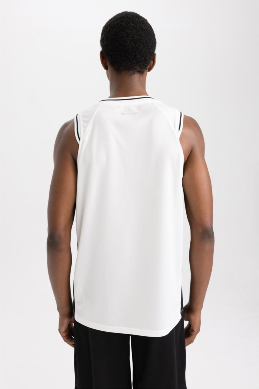 Erkek Beyaz Slım Fıt Atlet