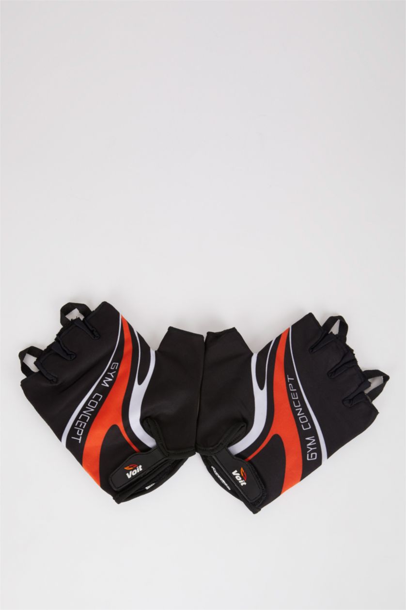 Woman Black Women Slogan Printed Cut Tip Weight Gloves