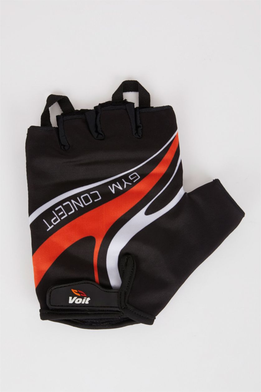 Woman Black Women Slogan Printed Cut Tip Weight Gloves